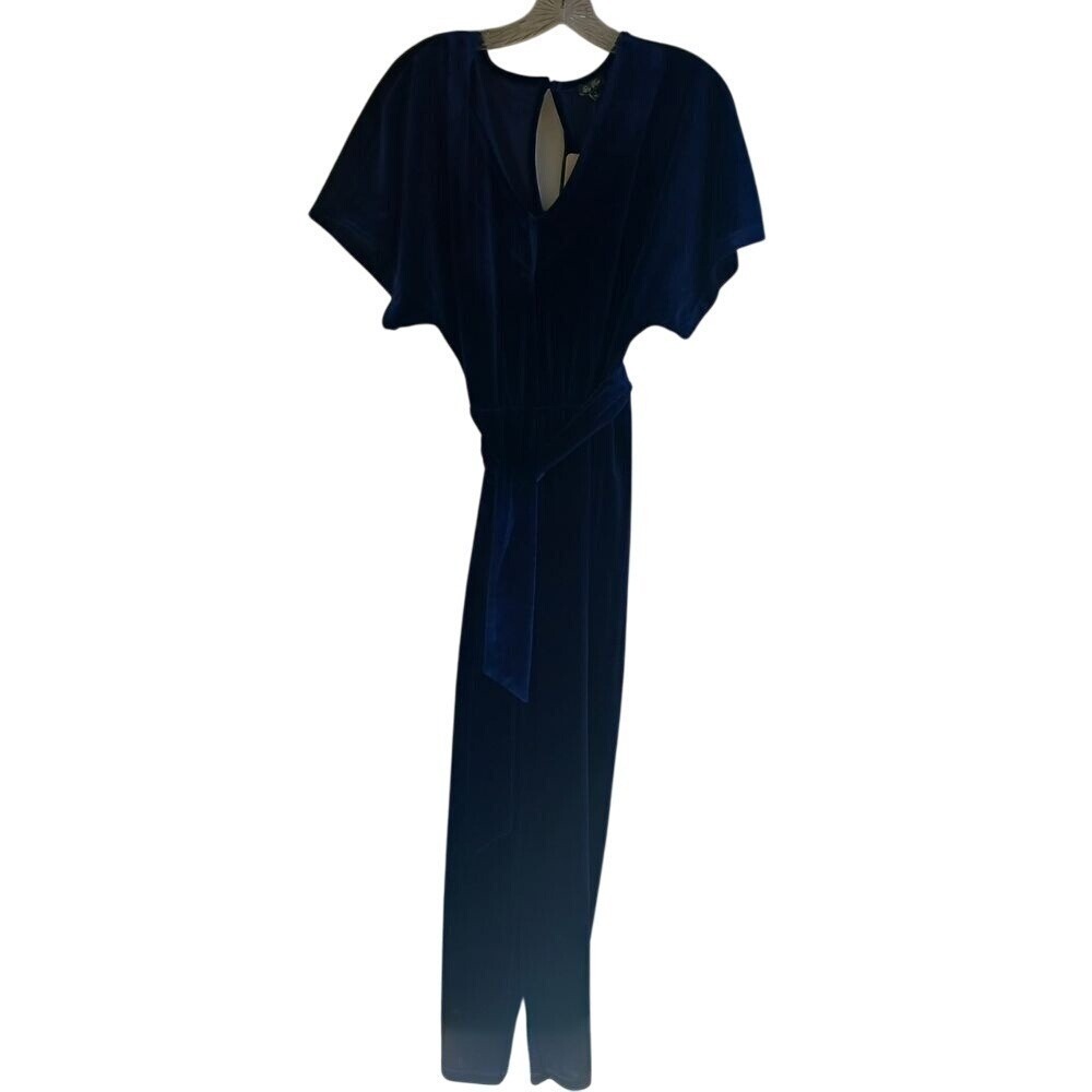 Lily Rose Velvet Jumpsuit Flutter Sleeve Keyhole Back NWT READ Party Retro Glam